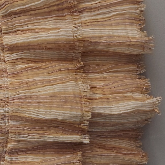 AERIE Striped Smocked Tiered Fringed Lined Mini Skirt - Picture 4 of 10